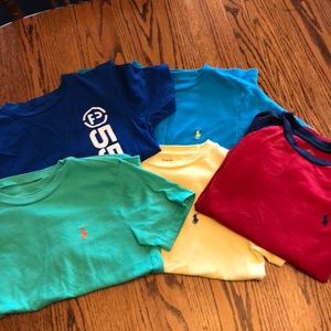 Lot of 5 Boys size 8 polo t shirts, 4 ss, 1 ls